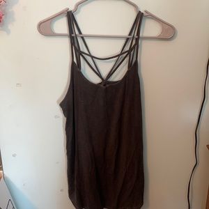 Grey criss cross tank top